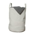 thumbnail image 1 of Retro Laundry Bag, Diagonally Narrow Stripes Geometrical Classical Inspired Lines Pattern Simple Print, Basket with Handles Drawstring Closure for Laundromats, 13" x 19", Cocoa White, by Ambesonne, 1 of 4