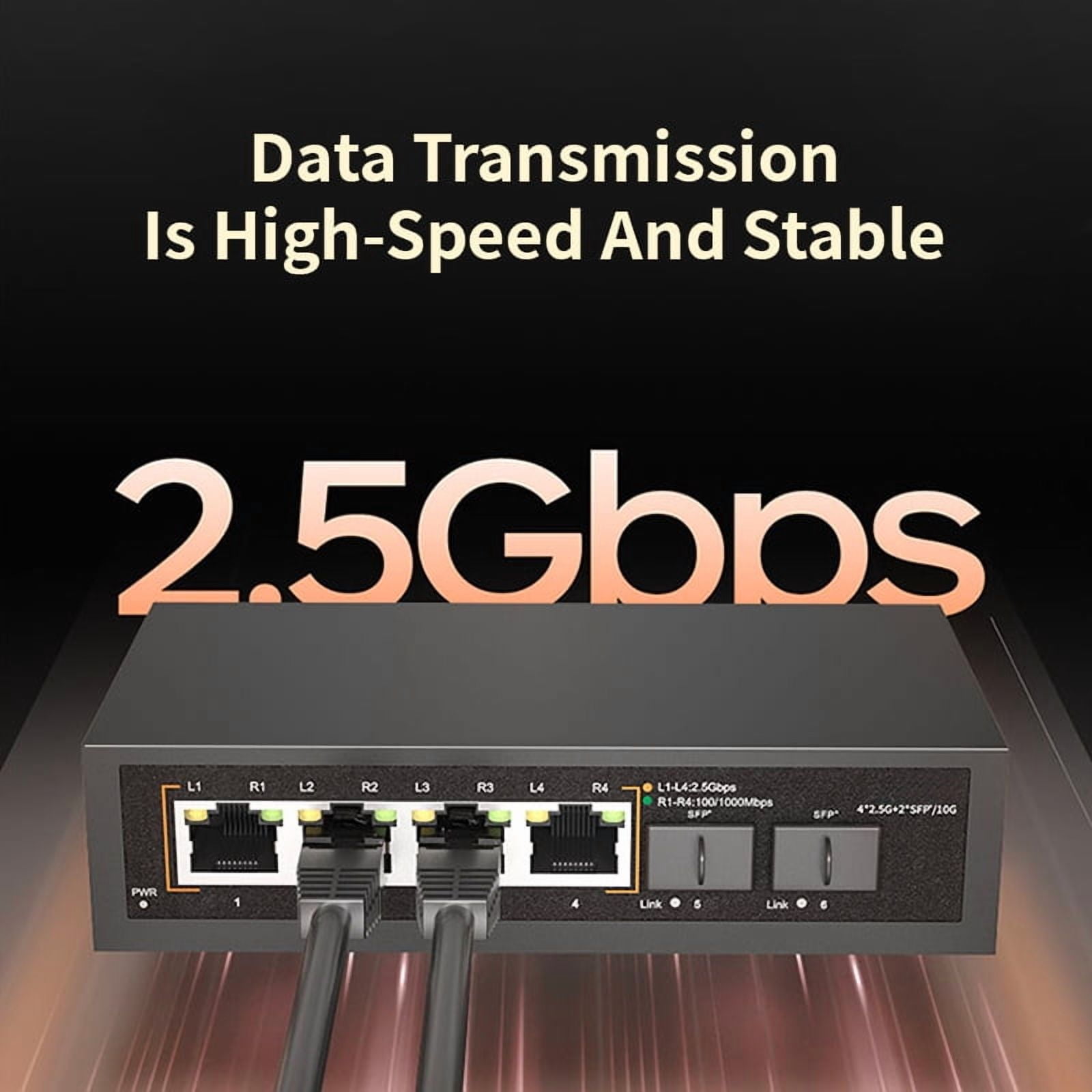 No No 4-Ports 10 Gigabit Network Switch with Dedicated SFP Uplink Ports, New