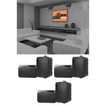 (6) Rockville HP4S-8 Black 4" Outdoor/Indoor Home Theater Swivel Speakers