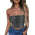 thumbnail image 2 of Nmnitkp Tube Tops for Women Show off your Figure Women's Crop Top High Cost Performance Tube Tops Sleeveless Stretchy Solid Strapless Bright print Tube Top(Plus Size), 2 of 4