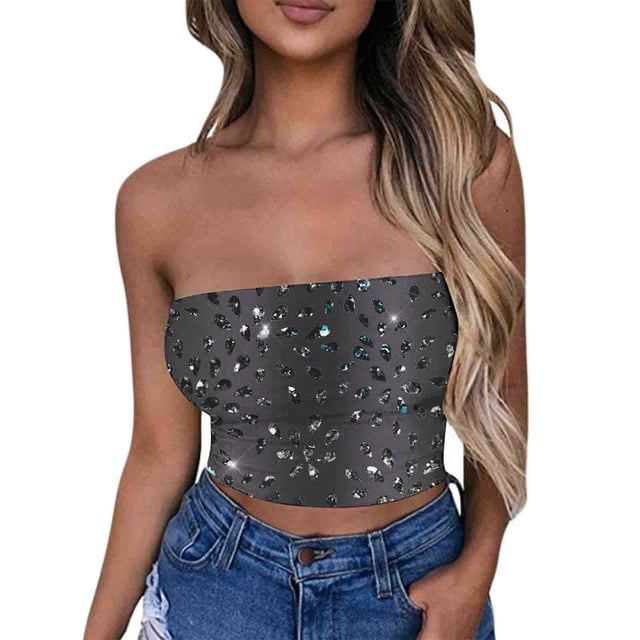 Tube Tops, Womens Printed Strapless Yoga Exercise Chest Wrap Pullover