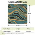 thumbnail image 2 of Teal Gold Marble Pattern Square Fitted Tablecloth with Elastic Edge,Square Table Cover,Washable Elastic Table Cover for Home Kitchen Party Decor 34"x34", 2 of 6