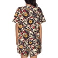 thumbnail image 3 of Picia rock Skull record artist Pajamas Sets for Women Soft Short-Sleeved Pjs with Lounge Shorts Two Piece Sleepwear-4X-Large, 3 of 9