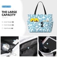 thumbnail image 2 of Wukai Blue Snake Print Zipper Bag,large Beach Tote Bag,Waterproof Sandproof Bag,Grocery and Picnic Tote Travel Bag, 2 of 5