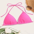 thumbnail image 2 of Krdevn Women's Triangle Halter Bikini Top Tie Front Swimwear for Beach and Pool,M, 2 of 7