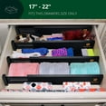 thumbnail image 5 of Royal Craft Wood Expandable Bamboo Drawer Dividers 4-Pack – Adjustable Storage Organizer Separators for Kitchen, Dresser, Bedroom, Bathroom, Cabinet & Office Drawers (17–22", Black), 5 of 6
