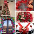 thumbnail image 4 of 2 Rolls Red Mesh Ribbon, Christmas Deco Mesh 10 Inch x 30 Feet Each Roll, Metallic Red with Foil Ribbon for Christmas Tree Decorations Halloween Party Decor Crafts Wreaths,Rojo, 4 of 7
