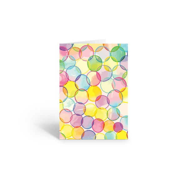 Colorful Bubbles Blank Note Card - 10 Cards and Envelopes - B14351