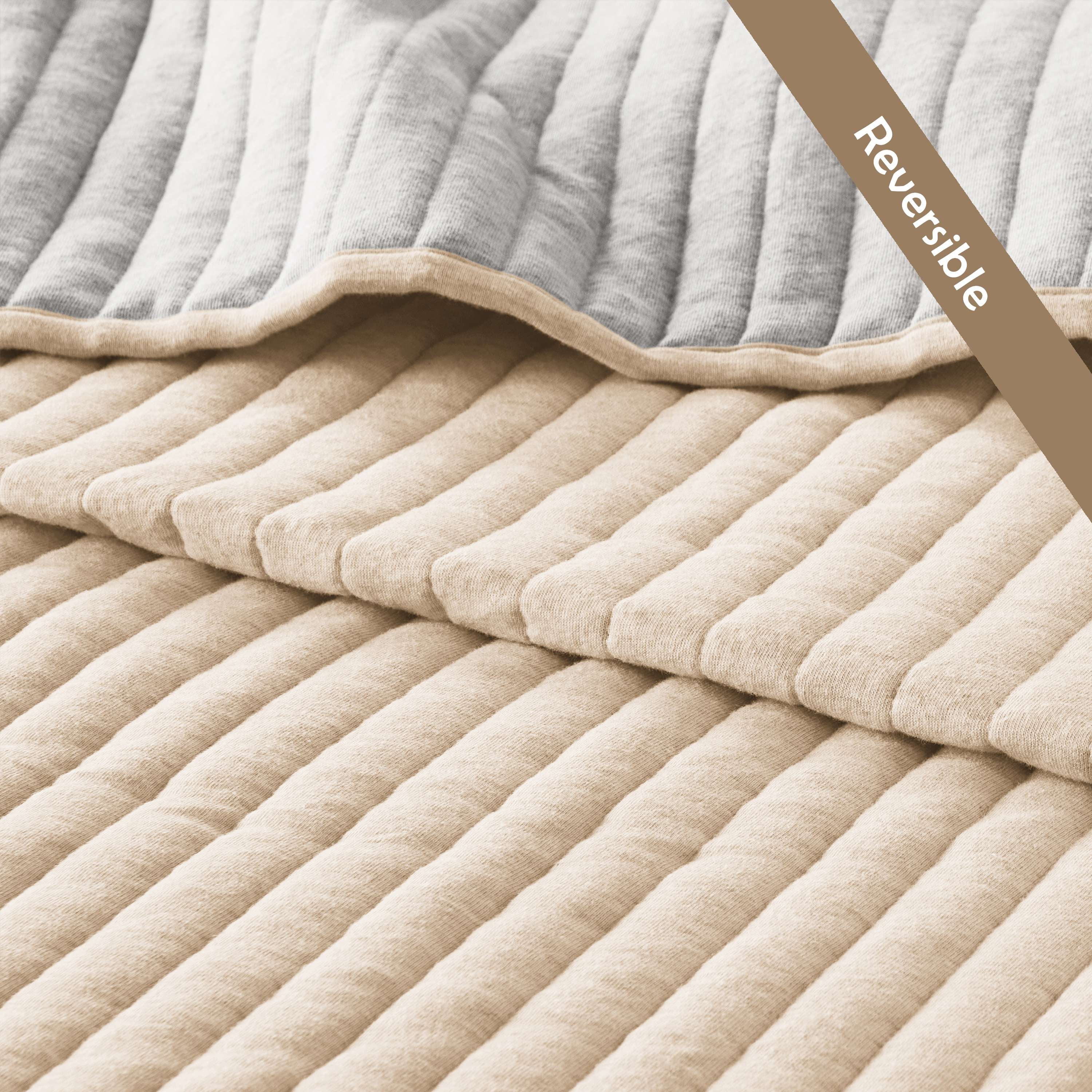 Mainstays Jersey Quilt Bedding Jersey Knitted Weave King - Reversible, Breathable