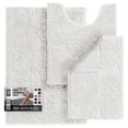 thumbnail image 1 of Juego de alfombras de baño de chenilla Hearth & Harbor, 3 unidades, blancas, 43 x 61 — 66 x 111 cm, 1 of 9