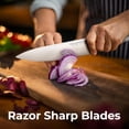 thumbnail image 3 of Zulay 12 Piece Stainless Steel Knife Set with Block and Sharpener - Sharp Knife Block Set with Built In Sharpener - Kitchen Knife Set With Block - Rust Proof Knife Set Stainless Steel, 3 of 11