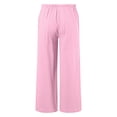thumbnail image 4 of Faraee Boys Pull on Linen Pants Lightweight Summer Casual Beach Trousers Breathable Elastic Waist Wide Leg Outfit with Pocket 4t 5t 6t 4-15 Years Pink, 4 of 5