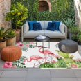 thumbnail image 2 of Summer Pink Flamingos Outdoor Rug for Patio/Deck/Porch, Non-Slip Large Area Rug 6 x 9 Ft, Tropical Floral Leaves Cactus Indoor Outdoor Rugs Washable Area Rugs, Reversible Camping Rug Carpet Runner, 2 of 8