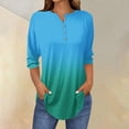 thumbnail image 2 of Long Sleeve Shirts For Women 3/4 Length Sleeve Tops Spring Neck Casual Print Tunic T Shirts Three Quarter Length Tops Womens Long Sleeve Tops, 2 of 5