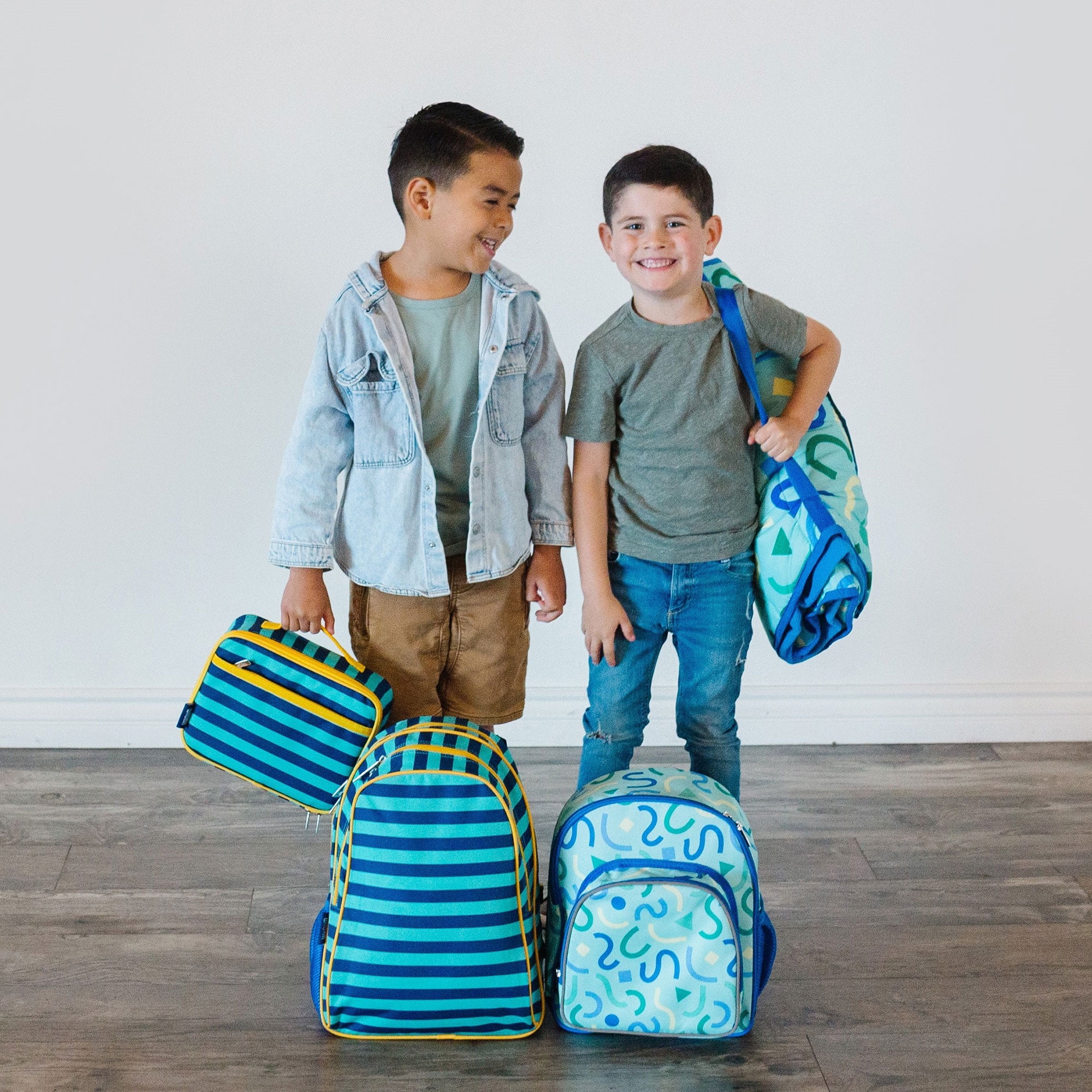 Wildkin Kids 15 Inch Backpack for Boys and Girls (Blue Stripes)