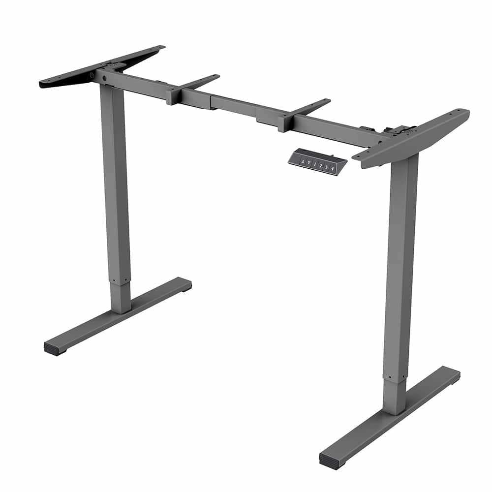 Kadyn Computer Home Office Desk, Standing Desk, Electric Standing Desk Adjustable Height Desk, 48 x 24 inches (Grey frame + white top)