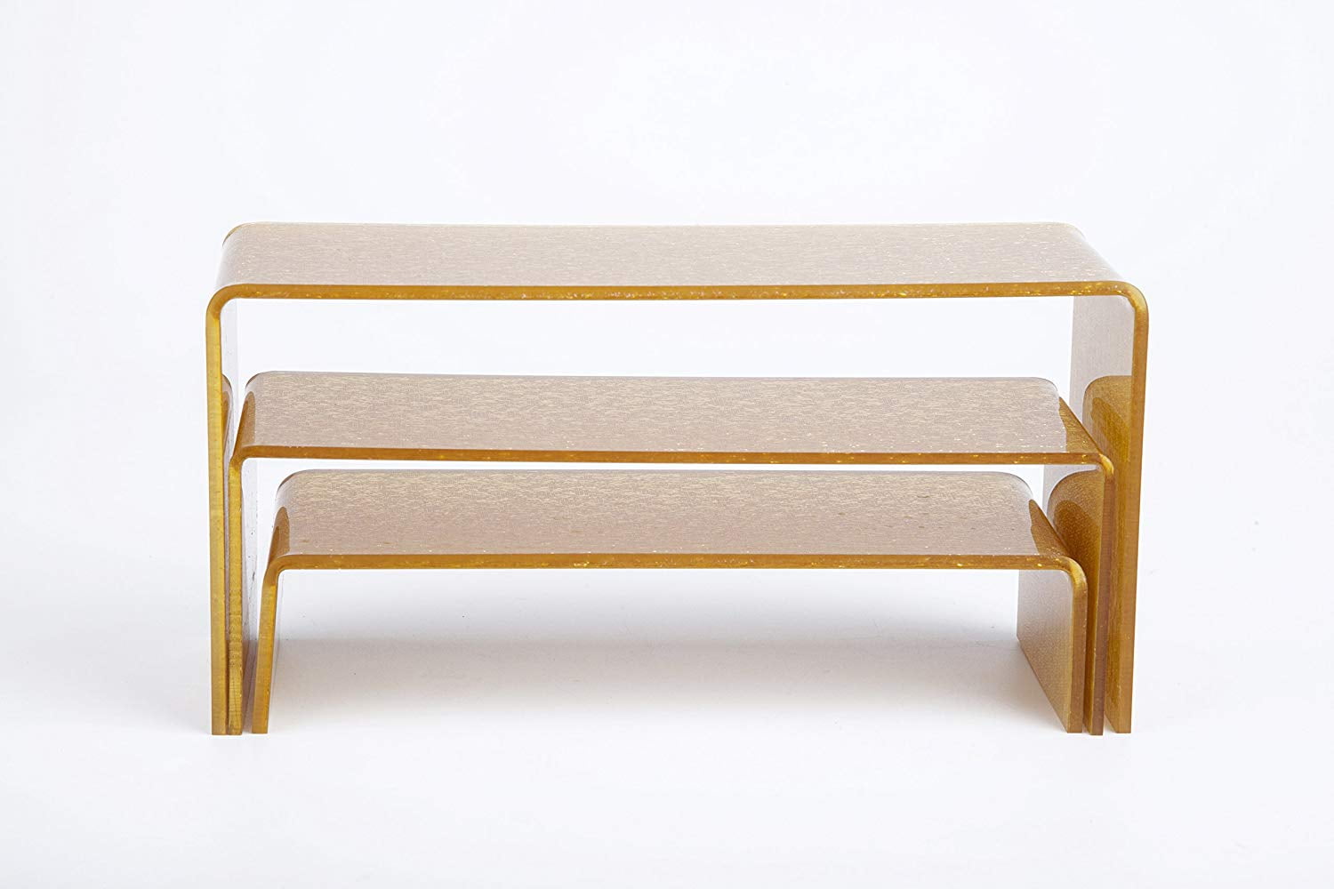 Acrylic Display Seperate Risers 3-Pack Golden Color 