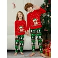 thumbnail image 3 of WIBACKER Kids Christmas Reindeer Pajamas Long Sleeve Holiday Pjs Set Toddler Boys Girls Xmas Jammies 2-14 Years, 3 of 12