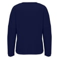 thumbnail image 5 of Holzkary Long Sleeve Tops for Women Fall Fashion Outfits 2025 Crewneck Knit Basic Tee Shirts Business Casual Tops New Round Neck Loose T Shirts Comfortable Commute Fashion Lady T Shirt Navy 3Xl, 5 of 5