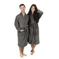 thumbnail image 6 of Leveret Womens Fleece Robe Grey L/XL, 6 of 10