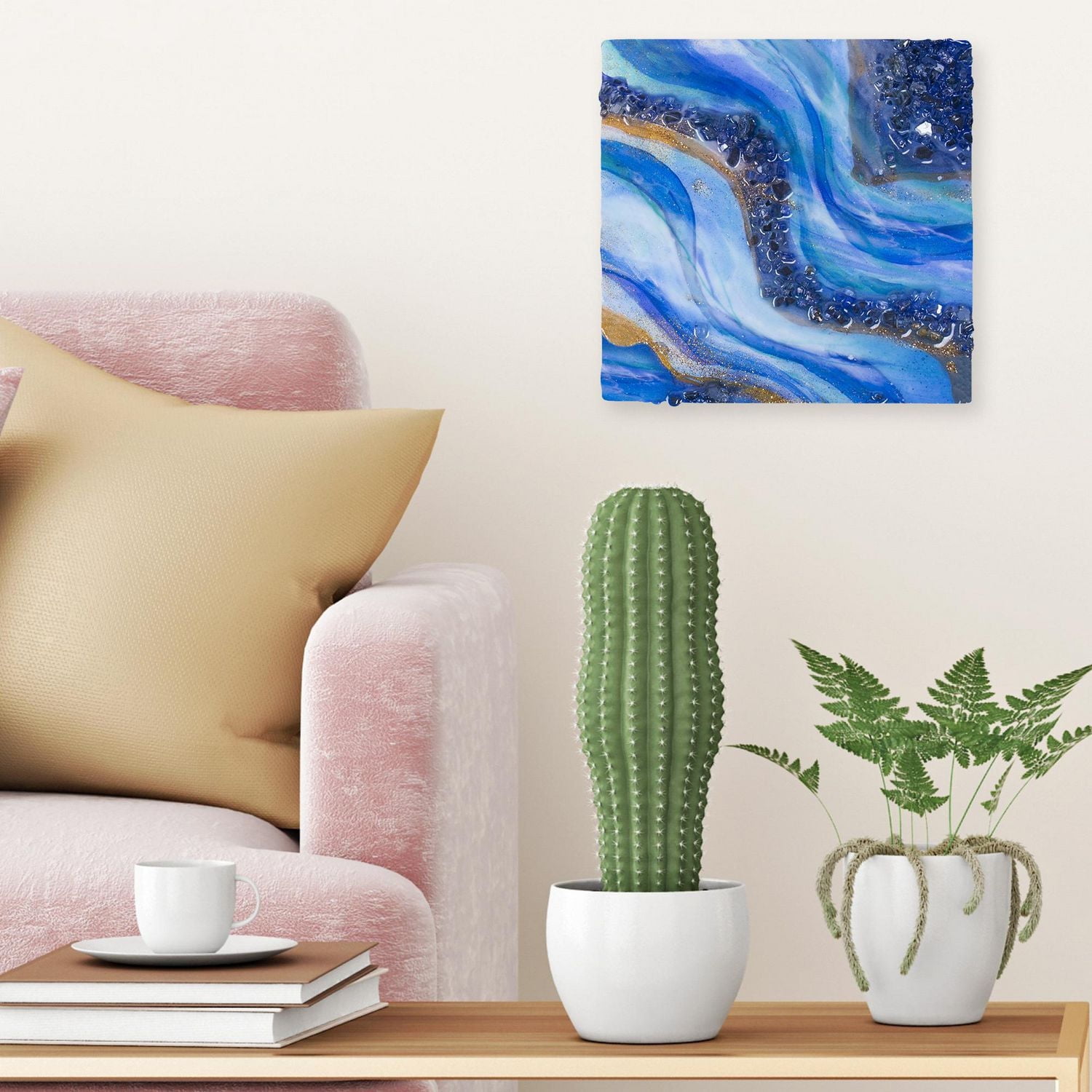 Mindful Makers™ D.I.Y. Sapphire Geode Canvas Set, 8 in. x 8 in. Canvas