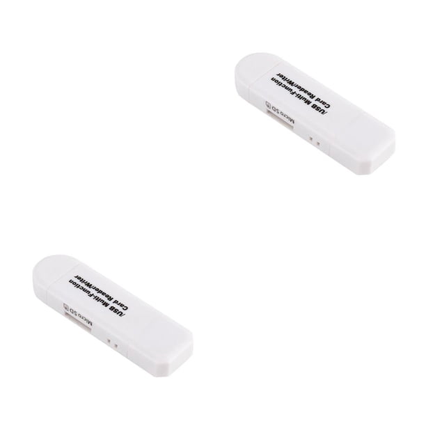 Sidaley Lector de tarjetas USB OTG 2 en 1, unidad Flash de alta velocidad USB 2,0, tarjeta Universal OTG TF/SD para teléfono Android, encabezados de blanco 2piezas