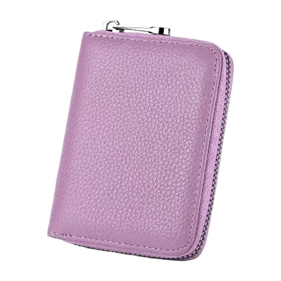 Zipper Card Holder Wallet – PU Leather Accordion Card Case with 20 Slots, Compact Credit Card Organizer