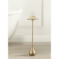 thumbnail image 3 of Kate and Laurel Hersi Decorative Modern Pedestal Drink Table, 7 x 7 x 20, Gold, Cast Aluminum Mini Table with Teardrop Base for Use as Small Plant Stand or Living Room Martini Table, 3 of 9