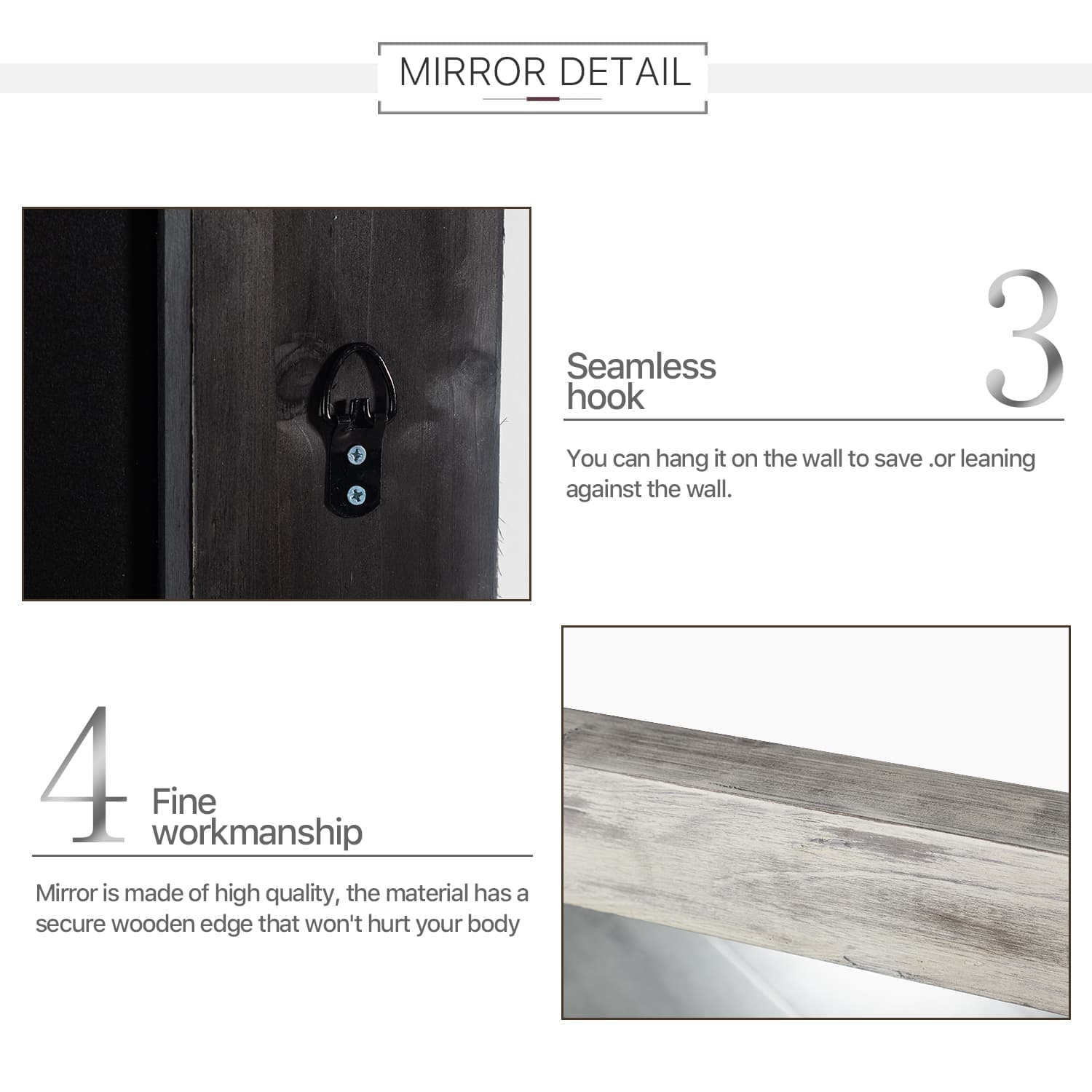MAYEERTY 58x24 Wall Mounted Vanity Mirror Modern Bathroom Vanity Mirror for Bedroom