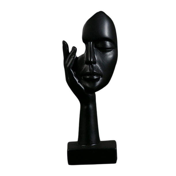 Estatua creativa simple del arte de la cara de las mujeres Cateissary decoración del dormitorio Negro