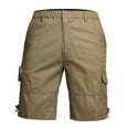 thumbnail image 4 of MIXUE Mens Shorts Summer Cargo Solid Color Straight Leg With Multiple Pockets Loose Fit Casual Outwear,Yellow,XXL, 4 of 5