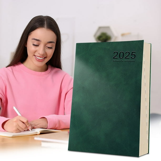 Wmhnj Agenda semanal y mensual 2025, cuaderno de tapa dura con 200 hojas de papel de 80 g/m², 5,7 x 8,46 pulgadas, calendario de oficina de 365 das con pestañas y cierre elstico.