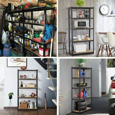 Heavy Duty 5 Tier Garage Shelving Units, Boltless Metal Storage Shelves Shed Utility Rack,175KG Per Shelf,Adjustable Shelving Unit Shed Warehouse Workshop Office Storage Shelves,Multipurpose Shelf