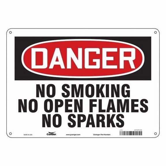 Safety Sign, 10" H, 14 in W, Polyethylene, Horizontal Rectangle, English, 474T32