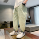 thumbnail image 4 of Pantalones repelentes de mosquitos de lino y algodón para niños, pantalones deportivos informales de nuevo estilo de verano para niños de 9 a 14 años, 4 of 4