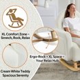 thumbnail image 3 of Bellemave Nursery Rocking Chair, Wingback Glider Rocker with Pillow, Modern Leisure Single Sofa for Living Room, Hotel, Bedroom Baby Room（Curved +Cream White）, 3 of 8