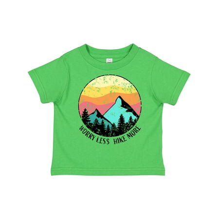 

Inktastic Worry Less Hike More Mountains at Sunset Distressed Gift Toddler Boy or Toddler Girl T-Shirt