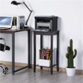 thumbnail image 5 of REKHH  2-Tier Tall End Table with Storage Shelf and Solid Wood Legs, Sofa Side Table Telephone Table for Living Room/Couch/Hallway/Small Spaces, D12xW15xH29 Inches, Dark Coffee, 5 of 6
