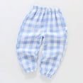 thumbnail image 2 of MLCDHKHUY Toddler Baby Girl Boy Cotton Linen Pants Plaid Elastic Jogger Gingham Lantern Long Pants Summer Fall Harem Pants, 2 of 3