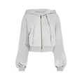 thumbnail image 3 of Women's Zipper Y2k Hoodies Casual Long Sleeve Track Jackets with Pockets Athletic Workout Coat for Women with Hood, 3 of 6