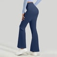 thumbnail image 5 of MXUIKV Leggings Pants for Women Slim Fitted Micro Flare Stretchy Elastic High Waist Yoga Trousers(Medium,Dark Blue), 5 of 5