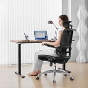 SIHOO M59AS Ergonomic Office Chair, High Back Mesh Office Chairs with 3D Flip Armrests and Headrest for Adults, Black, 300lb