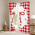 thumbnail image 3 of Manfei Ribbon Bowknot Bowtie Blackout Curtains,Gitl Ribbon Bow Curtains Pack of 2 (38x45 Each),Red White Checkered Window Curtains For Kids,Ultra Soft Home Decor, 3 of 6