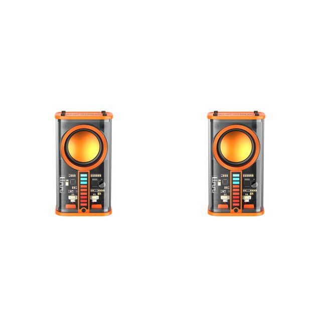 Seitruly Altavoz inalámbrico Clear Mecha Style Stereo Audio Music Player para camping Rhythm Speaker Naranja 2piezas