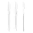 thumbnail image 7 of Smarty 8.8" Silver with White Handle Moderno Disposable Plastic Dinner Knives 240 ct, 7 of 7
