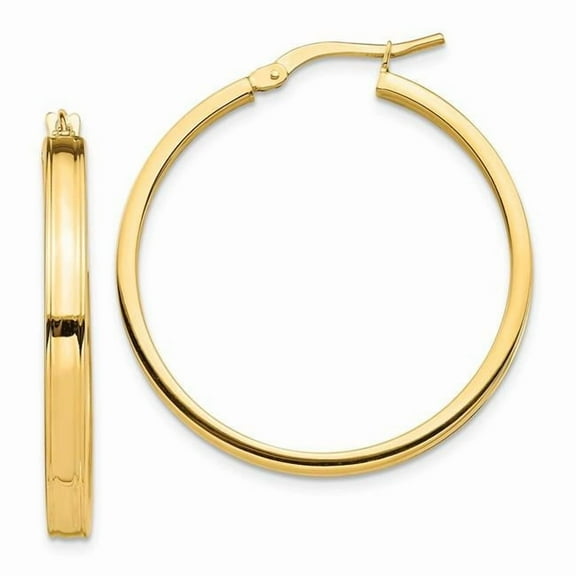Primal Gold 14 Karat Yellow Gold 3mm Square Tube Hoop Earrings