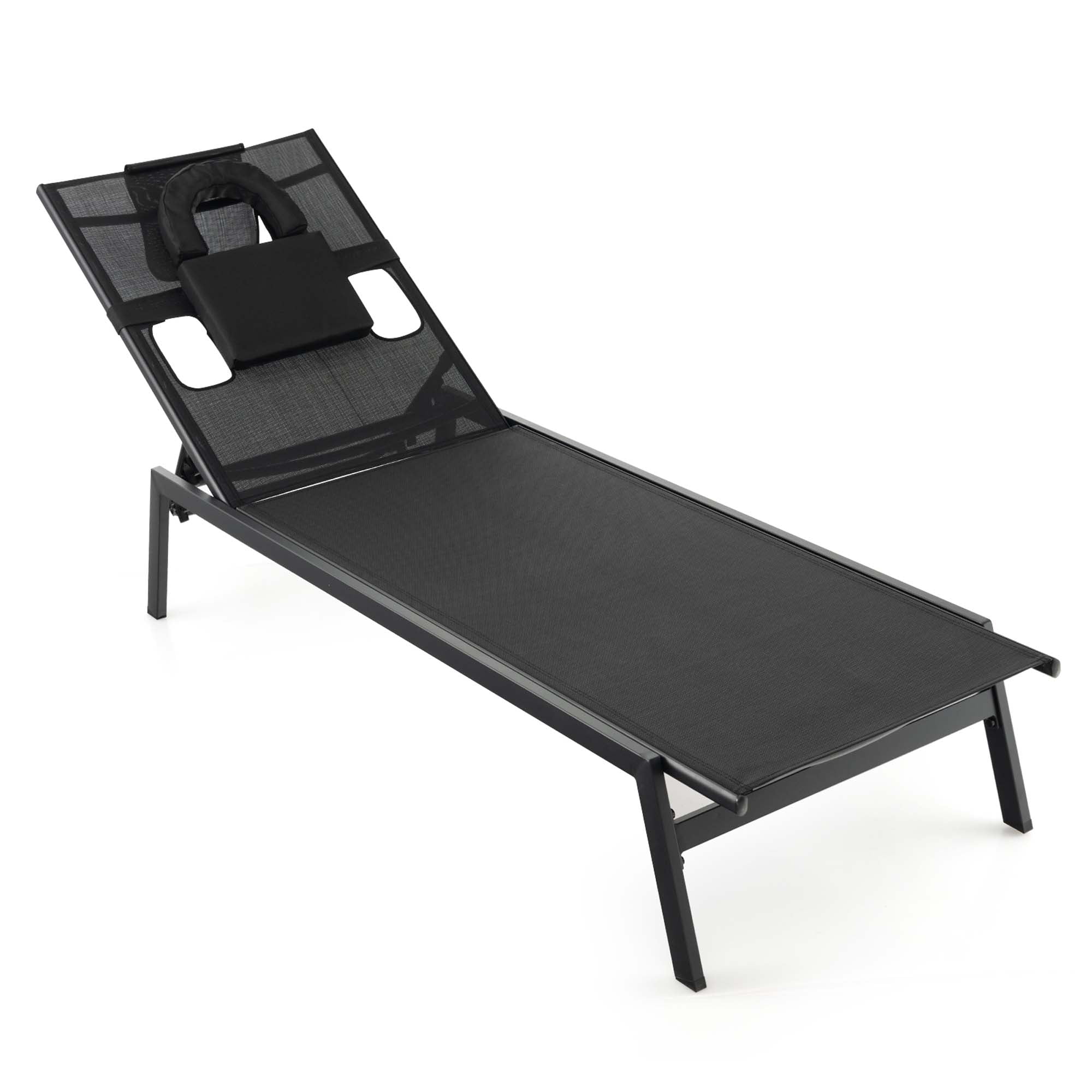 Costway Patio Tanning Lounge Chair 5Position Outdoor Recliner with