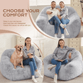 thumbnail image 6 of HARIPUL Giant Bean Bag Chair for Adults & Kids, Oversized Lounger Couch Large Lazy Chair / Stuffed Memory Foam & Wide Armrests,Light Grey, 6 of 7