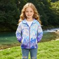 thumbnail image 2 of KPOPLK Kids Rain Jacket 2-9 Years Girls Lightweight Water-Resistant Coats Outerwear with Zipper Hood Clothes for Girls Blue,Size 6-7 Years, 2 of 8