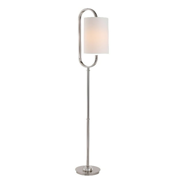 Uttermost 1-Light Contemporary Iron Metal & Fabric Floor Lamp in Nickel